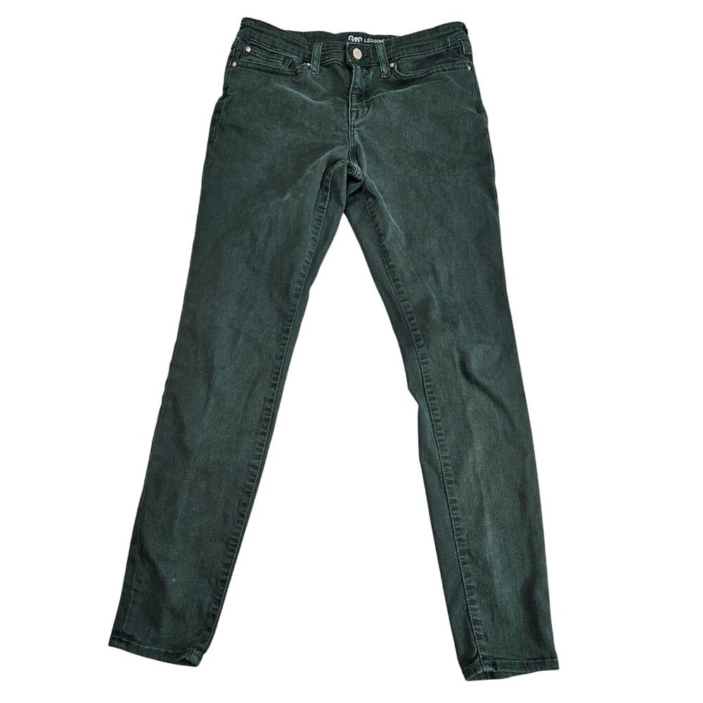 Gap Legging Jegging Jeans Womens 6/28 Dark Green Mid Rise Stretch Denim Pants